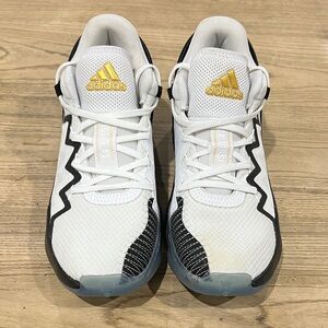 Adidas White and Black Shoes with Gold Logo D.O.N. Donovan Mitchell Issue #2